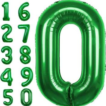 Vibrant green number balloons for your next celebration, adding a pop of color and excitement to any event!
