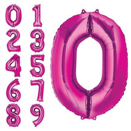 Shine Bright with Stunning Pink Number Balloons - Perfect for Celebrations and Milestone Events!
