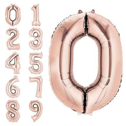 Shine Bright with Stunning Rose Gold Number Balloons - Perfect for Celebrations and Milestone Events!
