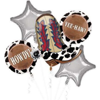 Vibrant Western Party Balloons: Elevate your event with colorful balloons, adding a touch of Western flair to your celebration. Perfect for themed parties, birthdays, or special occasions. Order now for an unforgettable festivity!